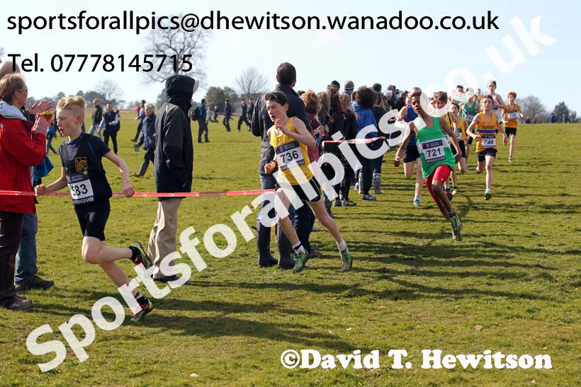 Boys under-13s Inter Counties Cross Country,  Cofton Park, Birmingham. Photo: David T. Hewitson/Sports for All Pics